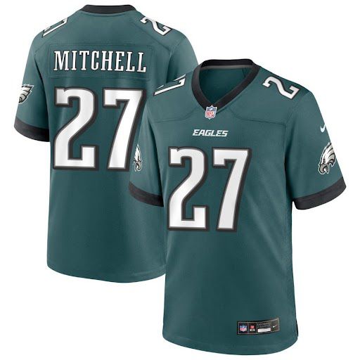 Men Philadelphia Eagles #27 Mitchell 2024 Nike Green Game NFL Jersey style 2